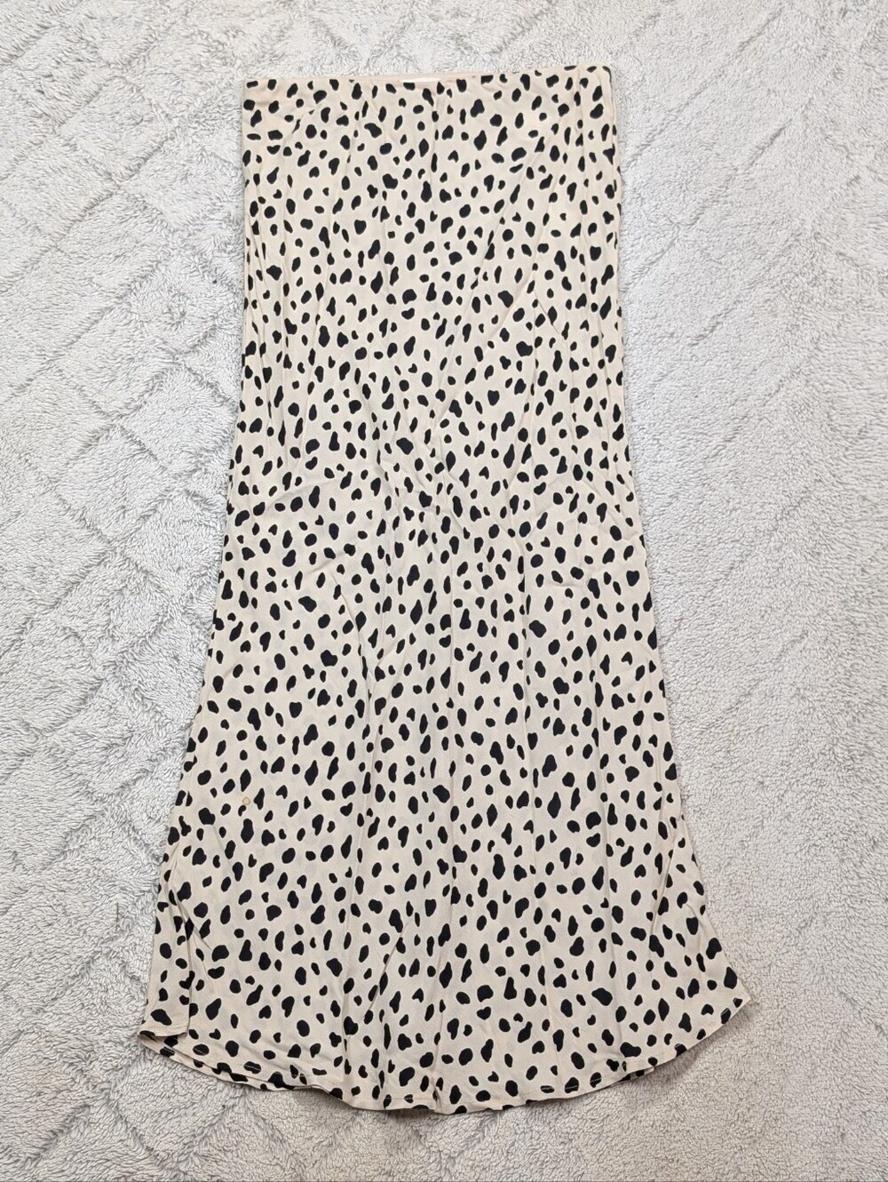 Moon River Skirt Womens S White Beige Leopard Print Midi Pull On Casual Chic